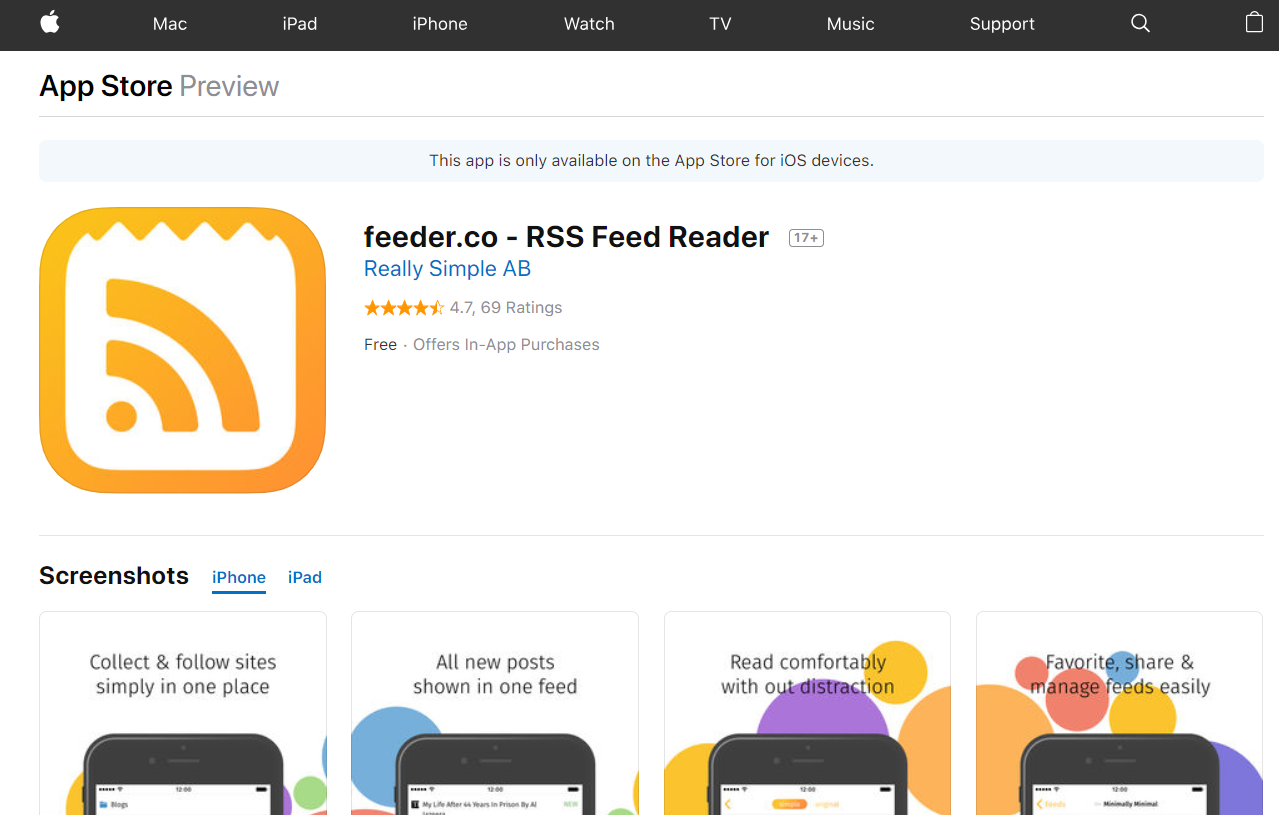 feeder apple app